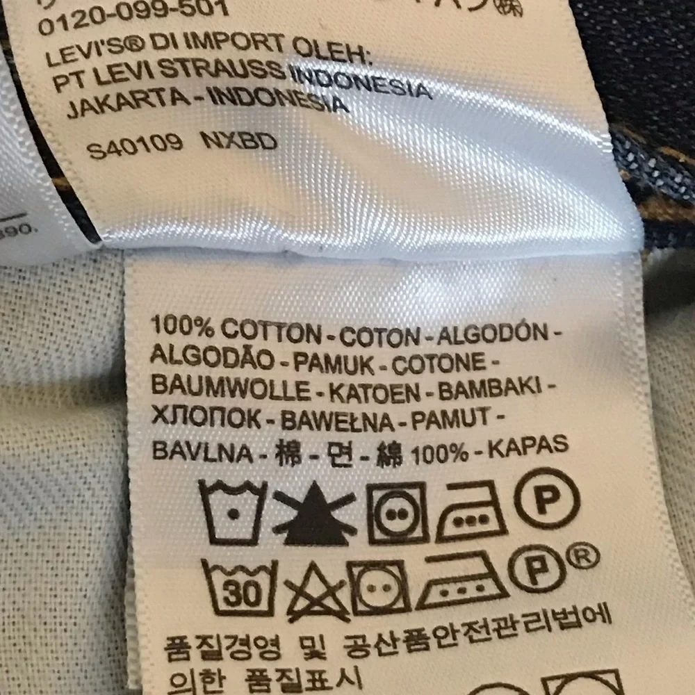 Levis 505 Original Straight Fit Denim Jeans 38x30